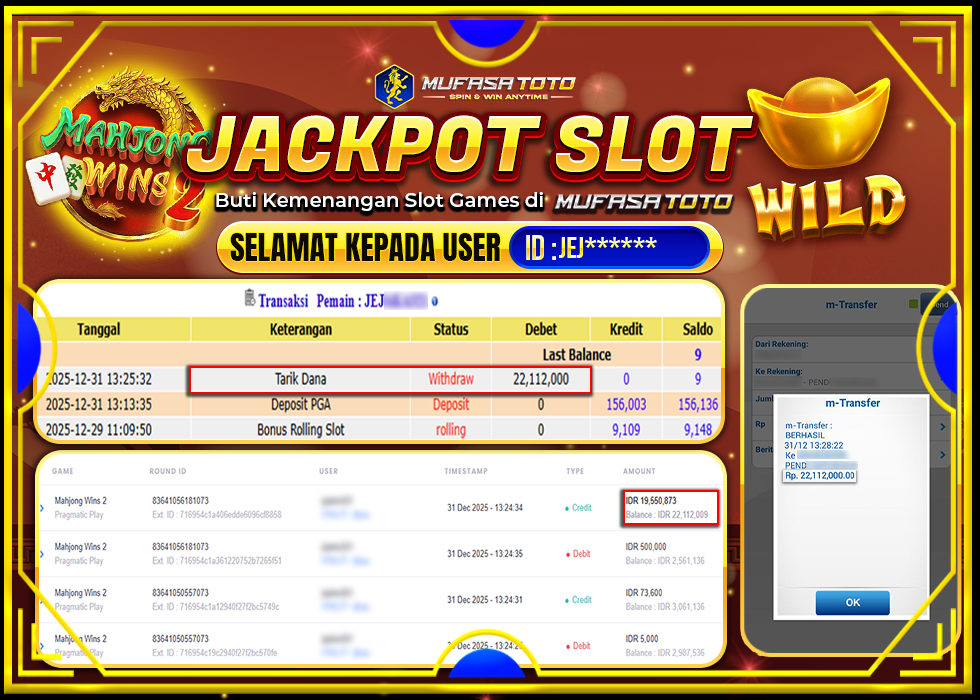 MUFASATOTO JACKPOT PRAGMATIC PLAY Rp.22.112.000|LUNAS
